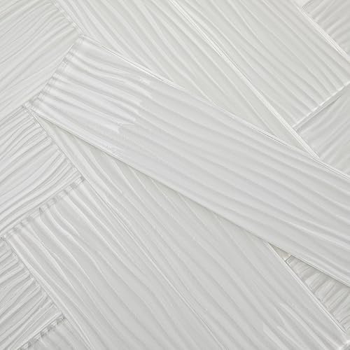 Vista 46 de Lovdeco Azulejo de cristal de metro, 3 x 6 pulgadas, 4 pies cuadrados, vidrio verde azulado oscuro para pared de baño y cocina, paquete de 32