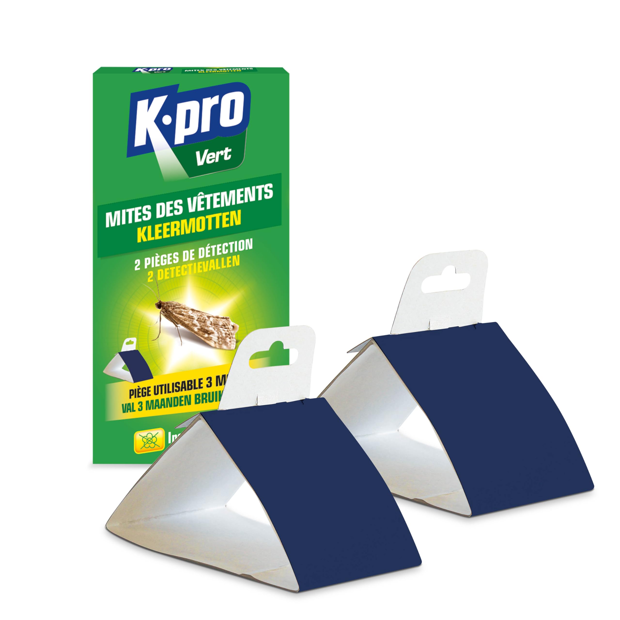 Pièges à Mites Pour Vêtements - Lot De 2 - Protection Pour Armoire, Placard - Contre Les Mites Textiles