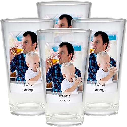 Vista 20 de Let's Make Memories Vaso de cerveza personalizado con foto - Para fanáticos de la cerveza - Vaso de pinta fotográfica - Vaso de cerveza individual