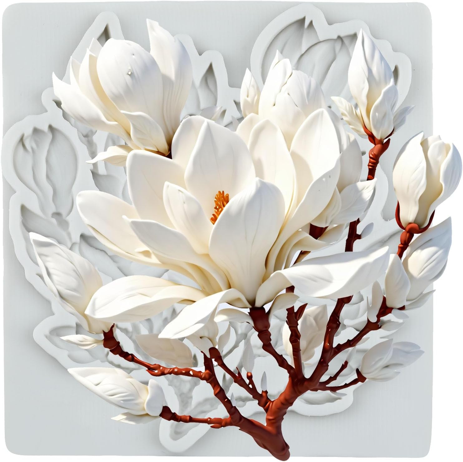 Flower Polymer Clay Mold Magnolia Flower Silicone Molds for DIY Crafts Epoxy Resin Casting Air Dry Polymer Clay Plaster Jewelry Making