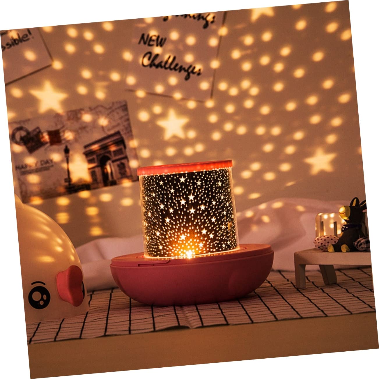 Proyector de luz nocturna con forma de pez, luz LED, 4 modos, giratorio, apto for niños y niñas