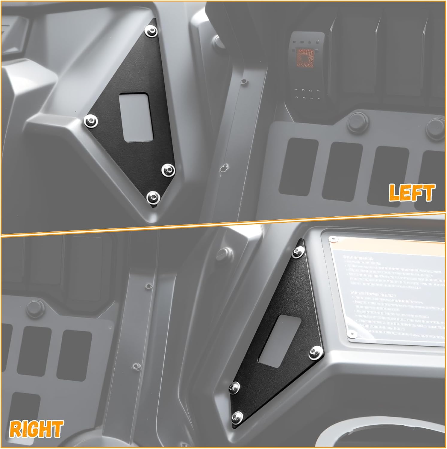 Left & Right Switch Plate Panels for Honda Talon 1000R, 1000X, 1000X-4 (2019-2024), Dash Console, 2 PCS