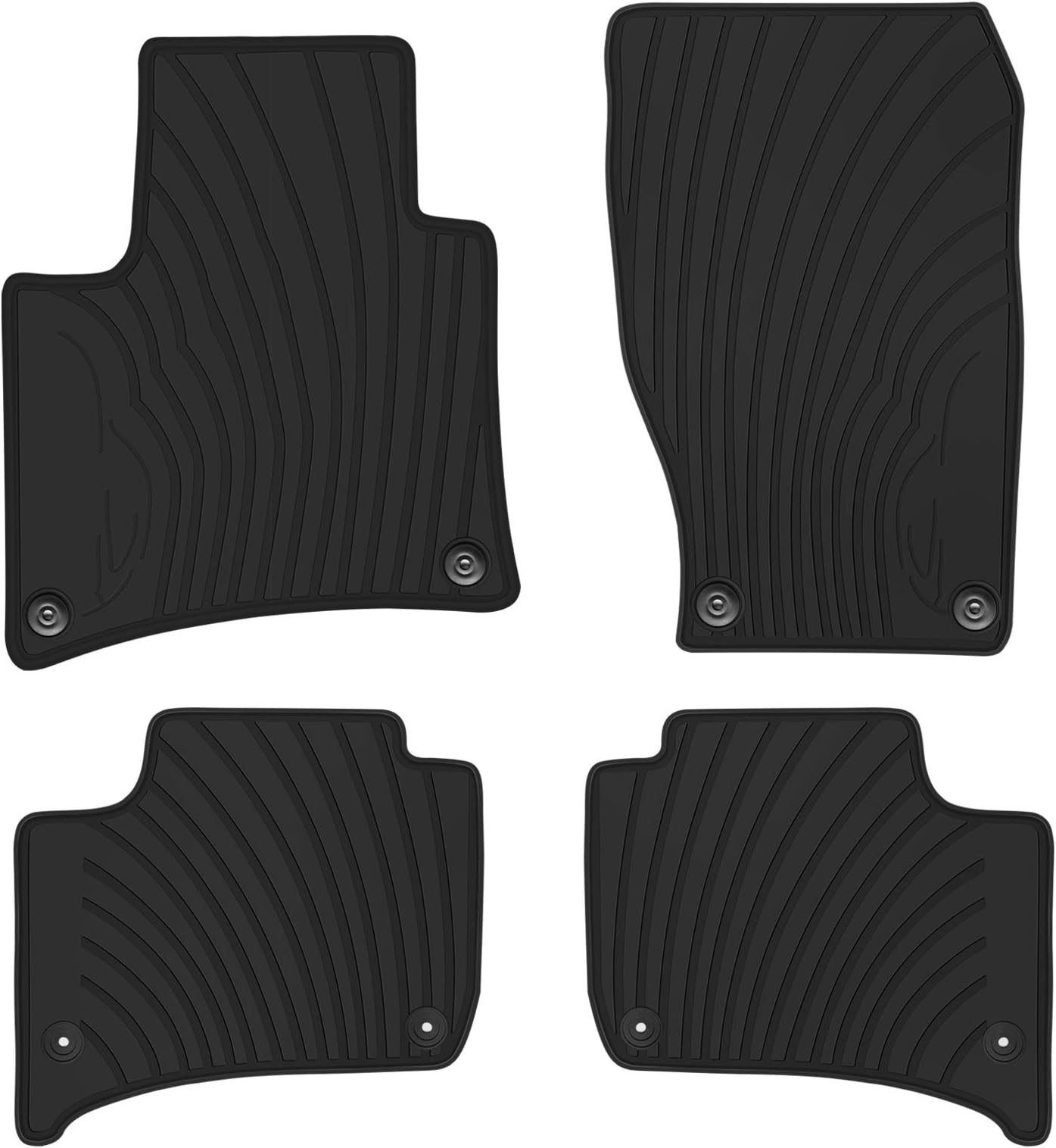 Car Floor Mats Custom Fit for Porsche Cayenne 2011-2018 Full Black Rubber Auto Floor Liners Set Waterproof All Weather Protection Heavy Duty Odorless