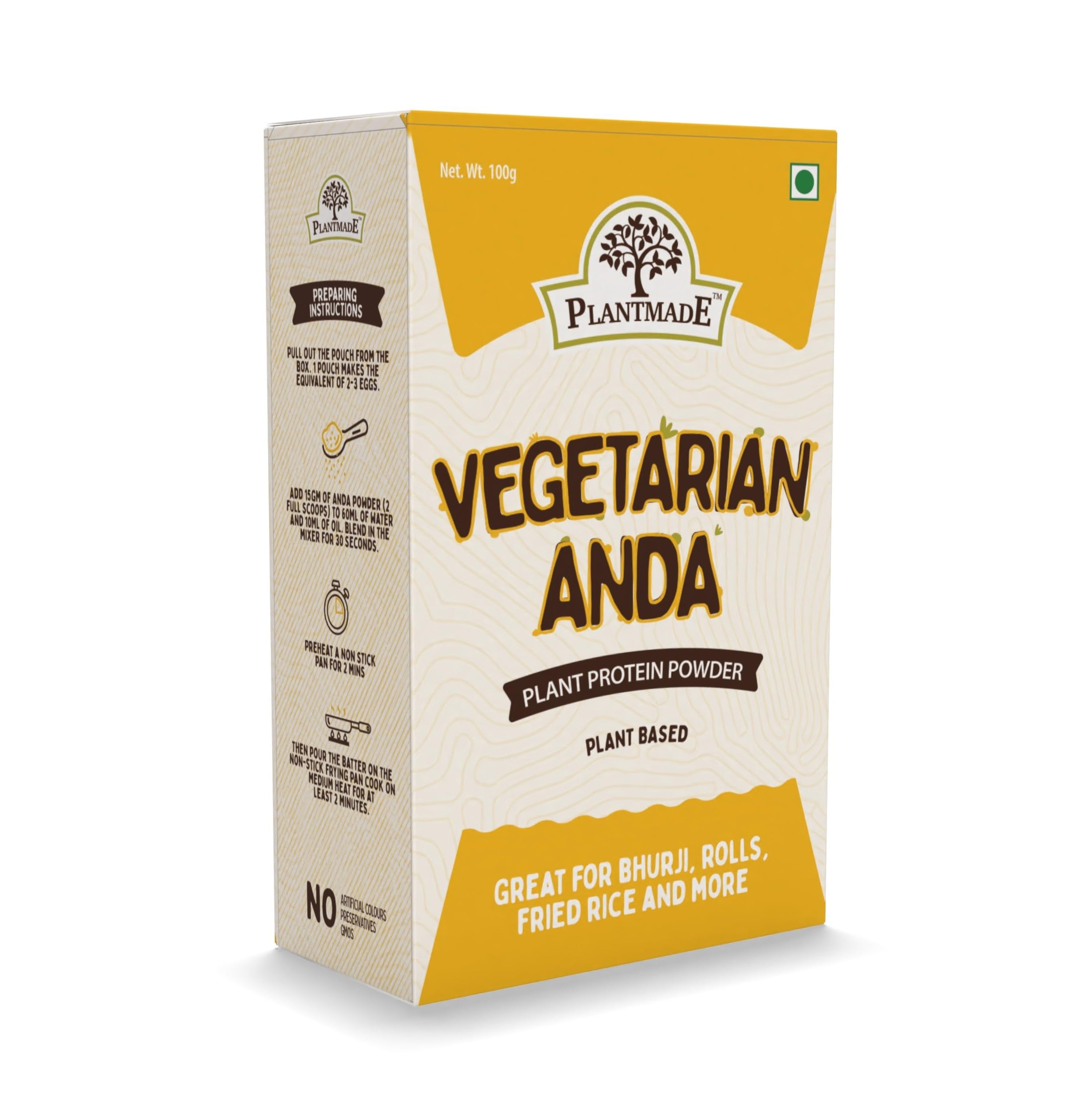 Plantmade Vegetarian Anda/vegan egg Plant Protein Powder: Ideal for Bhurji, Rolls, Fried Rice, and more. High protein, zero cholesterol, gluten-free, low fat, 100% vegan. (B0DB28ZXK8) Amazon Price History, Amazon Price Tracker