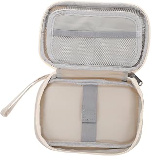 MILISTEN Travel Electronics Organizer Bag Organizer Electronics Cord Storage Case Phone Charger Travel Cords Bag Beige Handheld Earphone for Accessories Cable Womens Travel Accessories