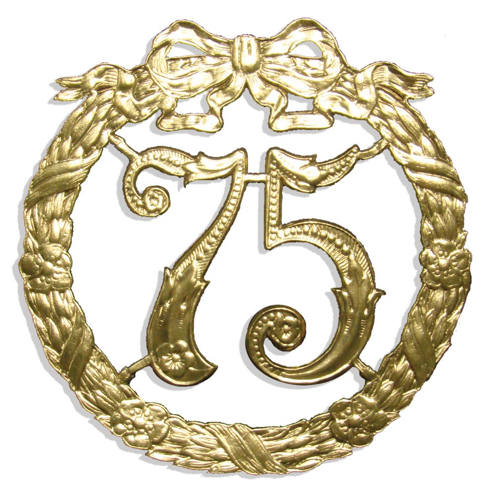 Kunze Dresden Party Anniversary Jubilee Number 75, 5-1/8-Inch, Gold