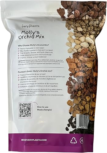 Miniatura 5 de Molly's - Mezcla de orquídeas para macetas, mezcla de orquídeas arenosas sin suelo de primera calidad, gran drenaje frente a tierra estándar