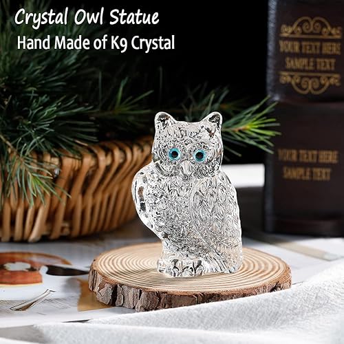 Miniatura 2 de IFOLAINA Regalos de búho para mujer, figura de búho de cristal, pequeña estatua de cristal de Feng Shui, regalo para amantes de los pájaros,
