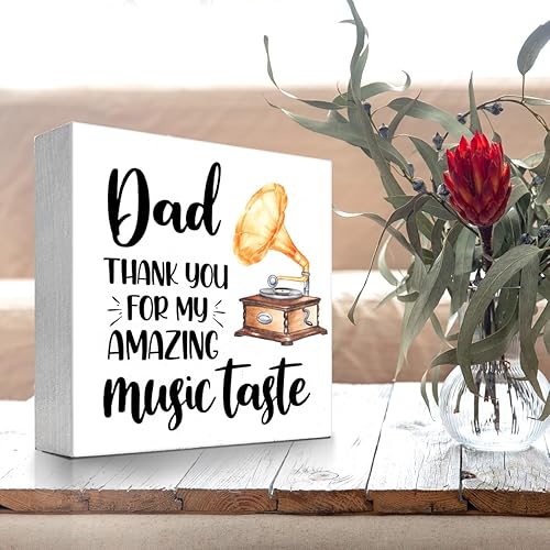 Miniatura 4 de Letrero de madera con texto en inglés Dad Thank You for My Amazing Music Taste , decoración de escritorio para mamá, hogar, dormitorio, oficina,