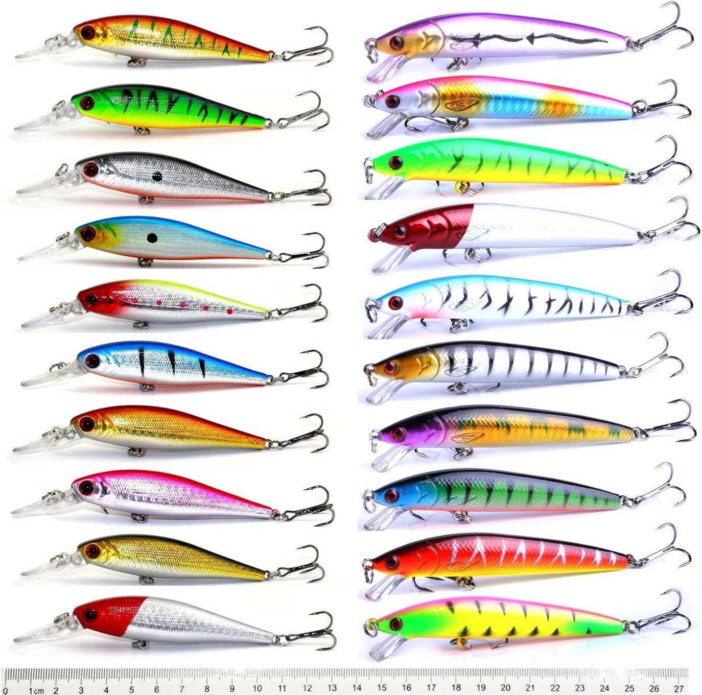 XBLACK Fishing Lures Set Large Hard Bait Minnow Lure with Treble Hook Swimbait Fishing Bait Sinking Lure for Bass Trout Walleye Redfish Saltwater Freshwater