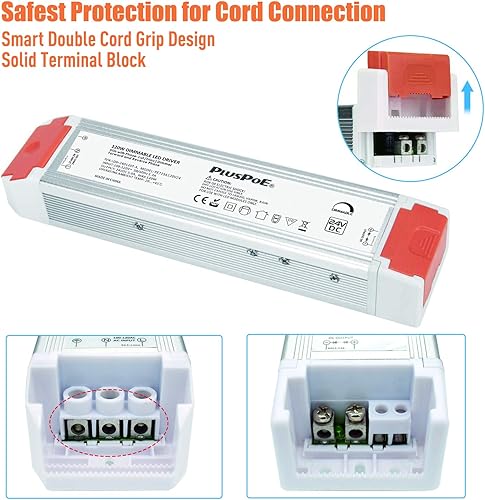 Miniatura 4 de Controlador LED regulable de 120 W, transformador de fuente de alimentación LED de atenuación PLUSPOE de 110 V a 24 V compatible con Lutron, Leviton