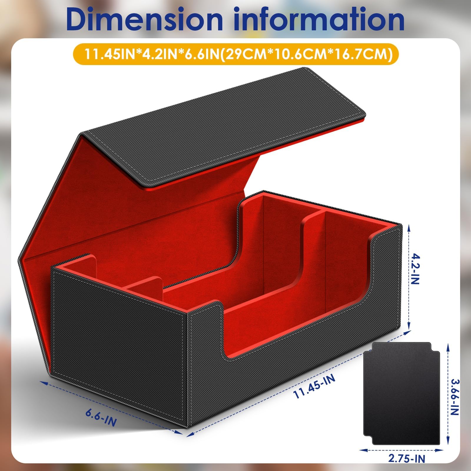 Homthy 1200+ Card Deck Case for Trading Cards, Leather Magnetic Closure Commander Card Storage Box Magic Card Protectors Fit for YuGiOh, MTG and Sport Cards (Red)