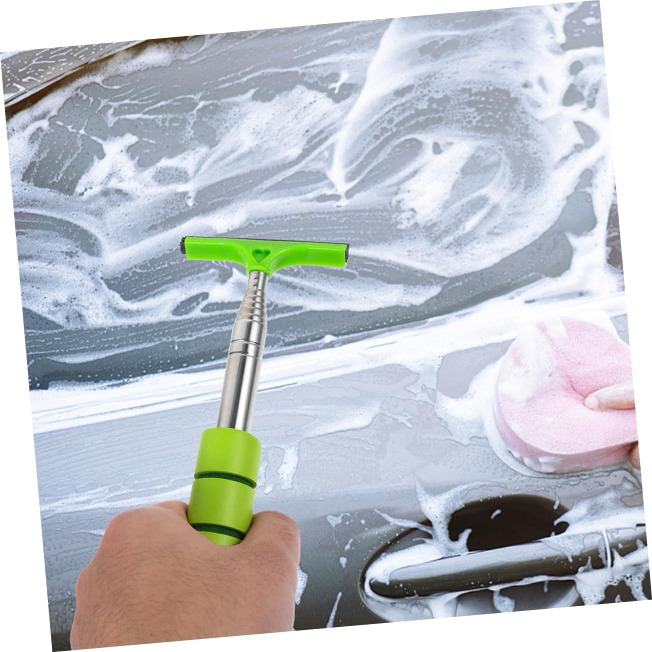 Luxshiny 2Pcs Telescopic Car Mirror Squeegee Water Scraper for Vehicle Mirrors Cleaning Durable Versatile Rearview Mirror Cleaner Extendable Design for Optimal