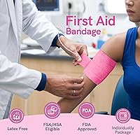 Vista 3 de FriCARE Envoltura de vendaje autoadhesiva, cinta médica en kit de primeros auxilios, vendajes cohesivos para heridas, veterinario deportivo, 2