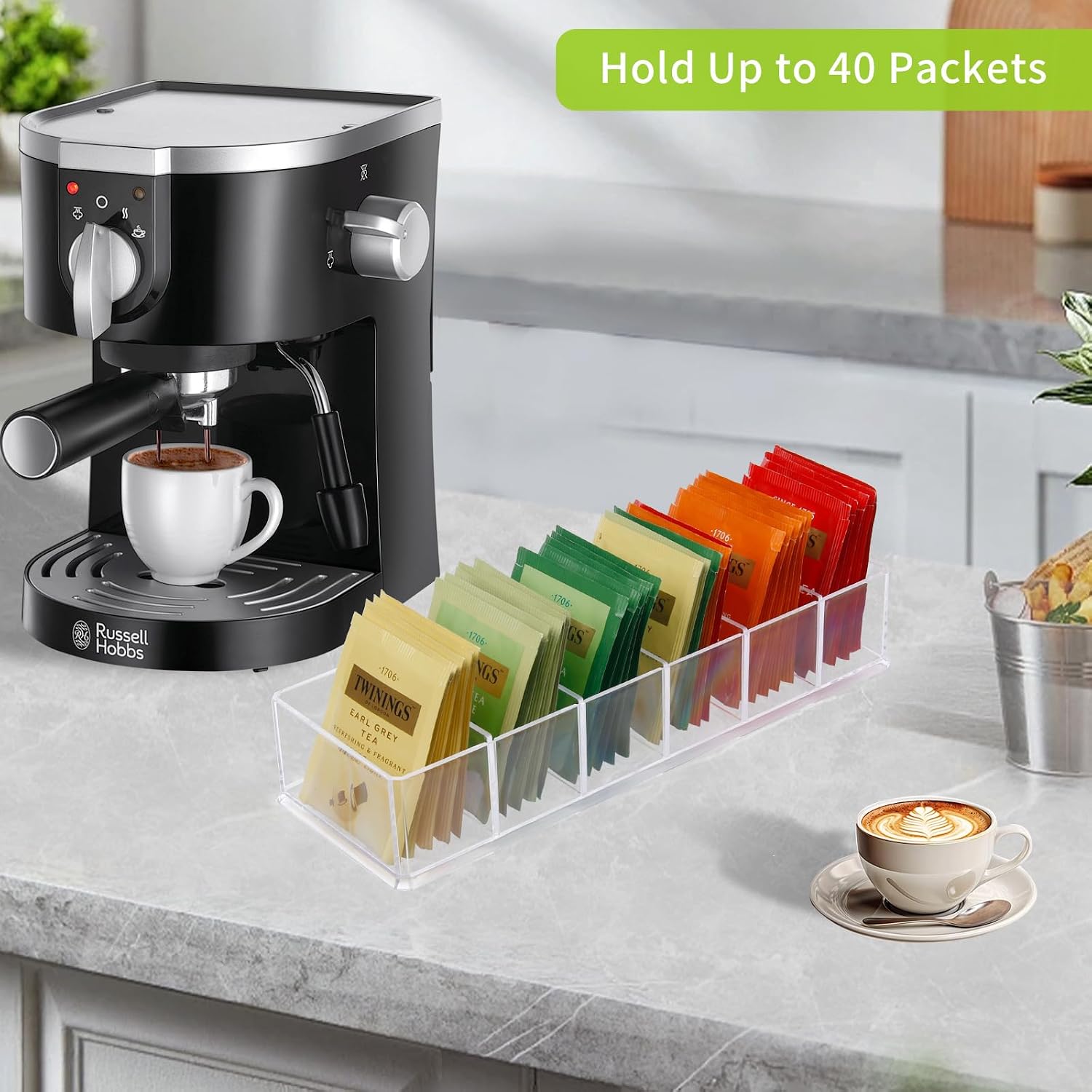 2 Pack Acrylic Tea Bag Organizers