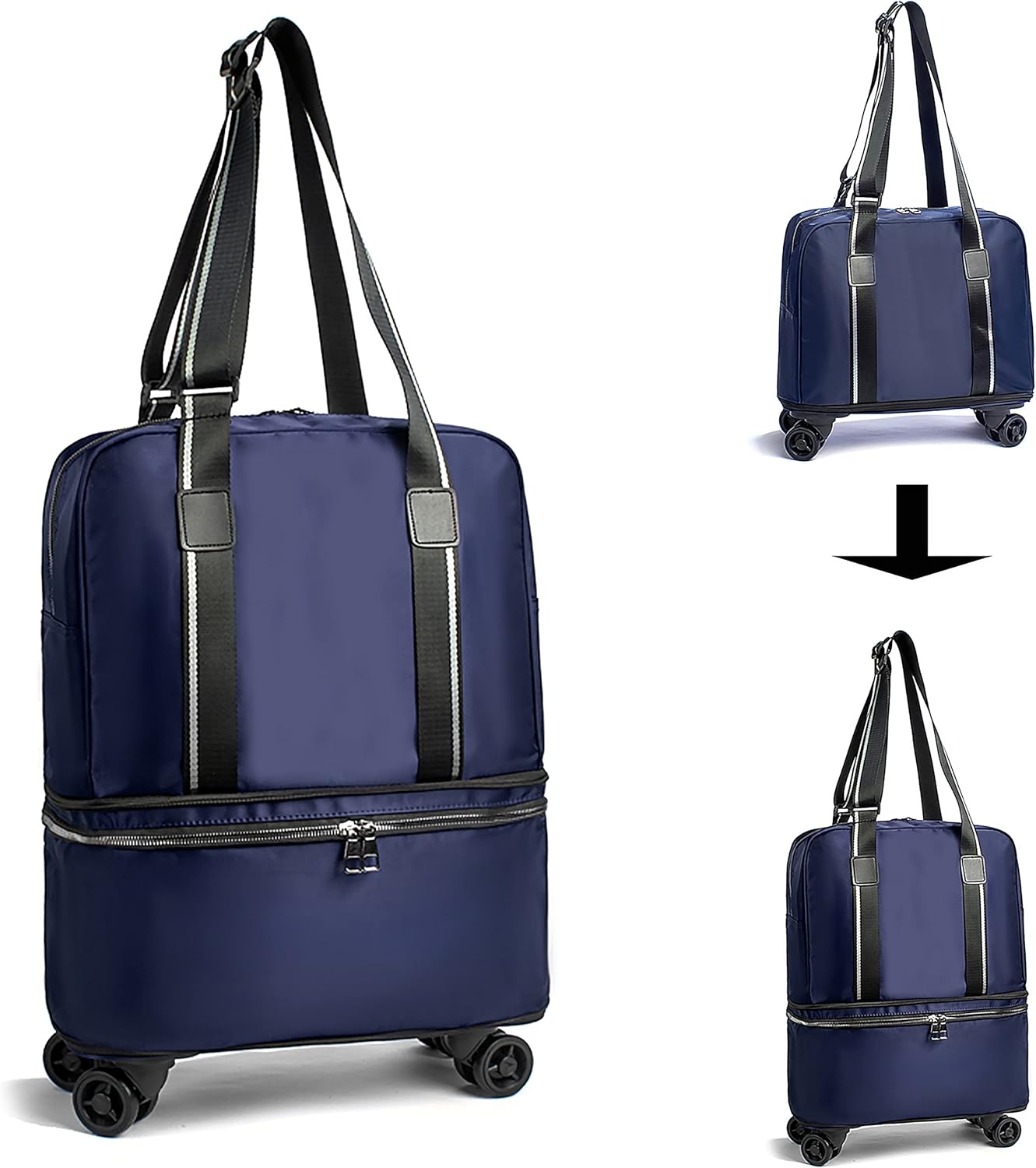 ELDA Expandable Foldable Suitcase Luggage Rolling Bags for