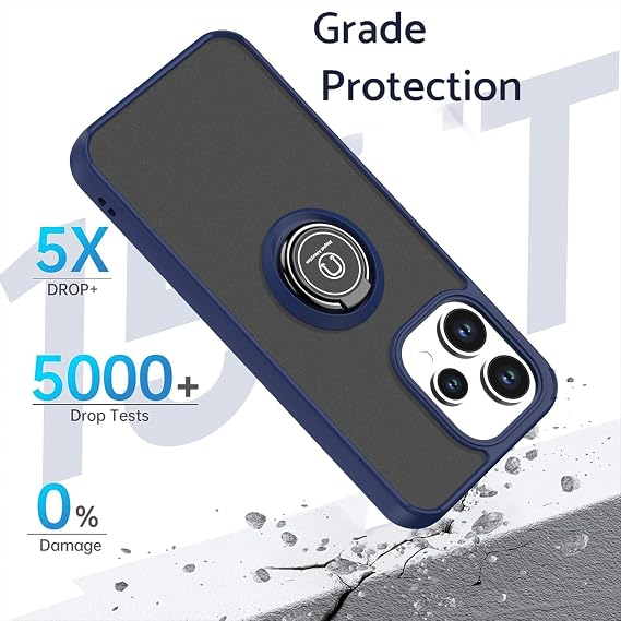 QUIETIP Case for Honor X8d with Screen Protector,Magnetic Ring Car Stand Silicone Translucent Protection Cover,Blue