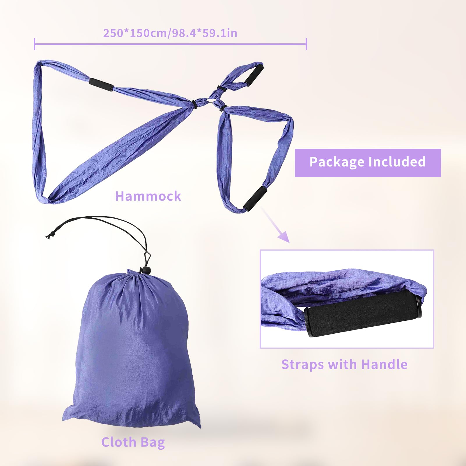 Amaca Aerea per Yoga, Pilates, Fascia Elastica, Aerea Yoga, Fitness, Impugnatura Sospesa, Inversione, Altalena, Imbracatura per Studi di Yoga a Casa