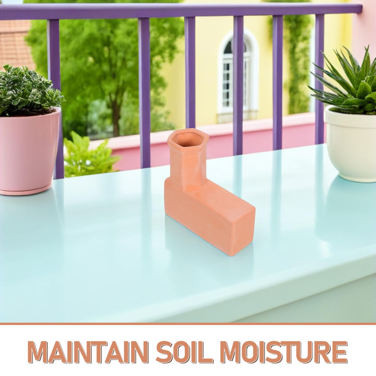 Gocciolatore Automatico per Piante in Terracotta Marrone per Giardino | Controllo Preciso Dell’acqua, Irrigazione Efficiente, Umidità del Terreno al Livello delle Radici