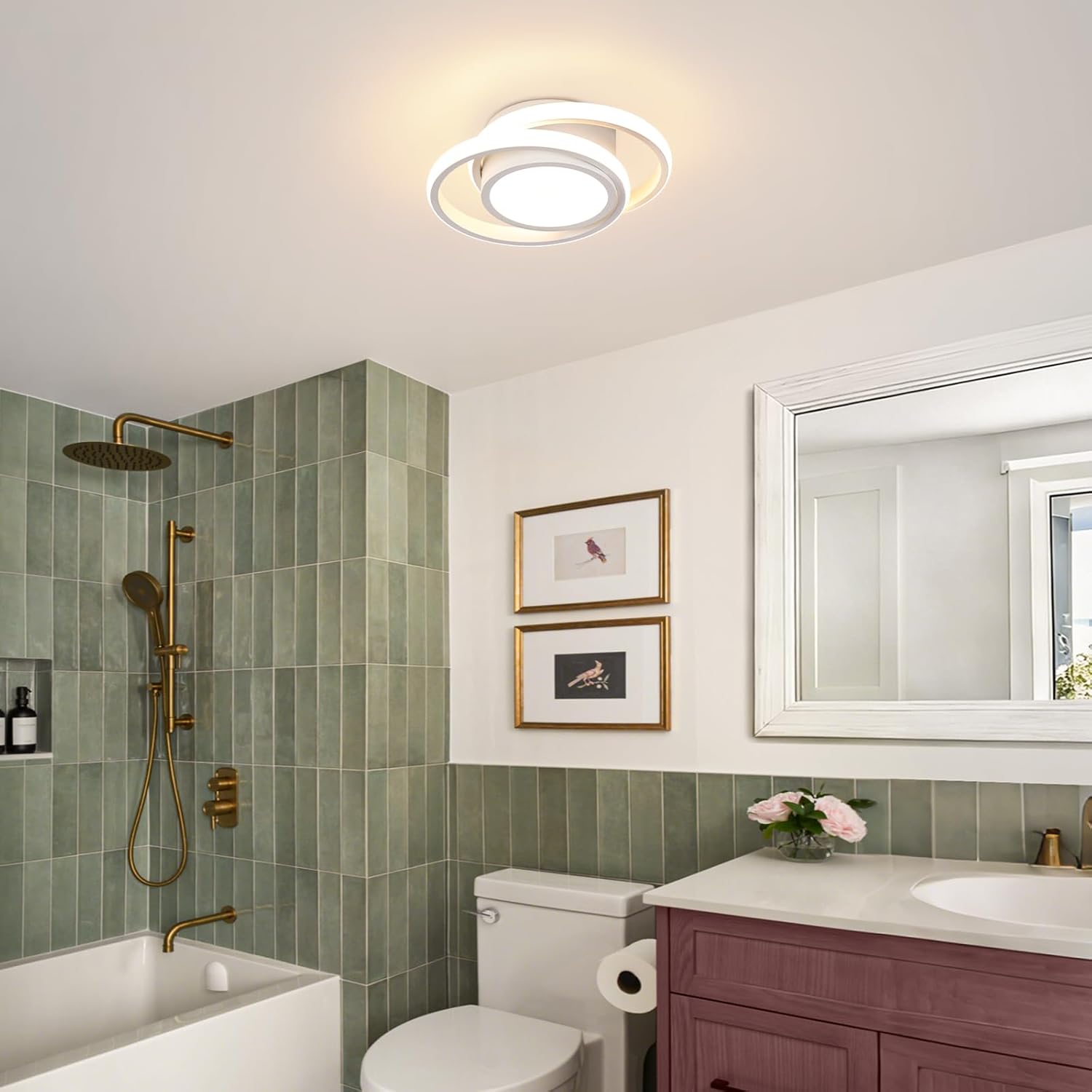 CANEOE Modern Led Ceiling Lights, Small Led Close to Ceiling Light Fixture,32W Round LED Ceiling Lamp for Bedroom Hallway Aisle Corridor Light Lighting (Warm White,3000K)