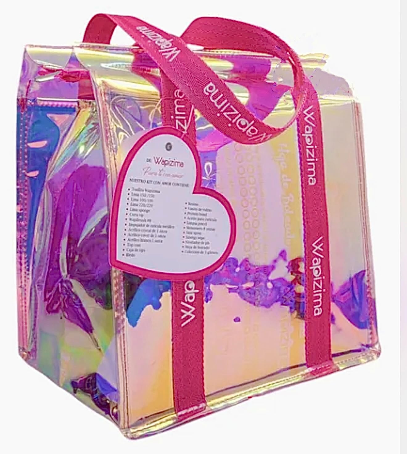 Wapizima Kit Basico Profesional, Acrylic Nail Kit with Iridescent Carry Bag