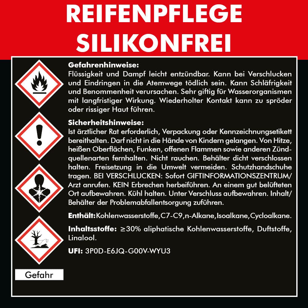 Brestol Pielęgnacja opon, nie zawiera silikonu, 10 litrów, w zestawie zawór spustowy 51 mm – pielęgnacja gumy, maty gumowe, spojlery, ozdobne części z tworzywa sztucznego