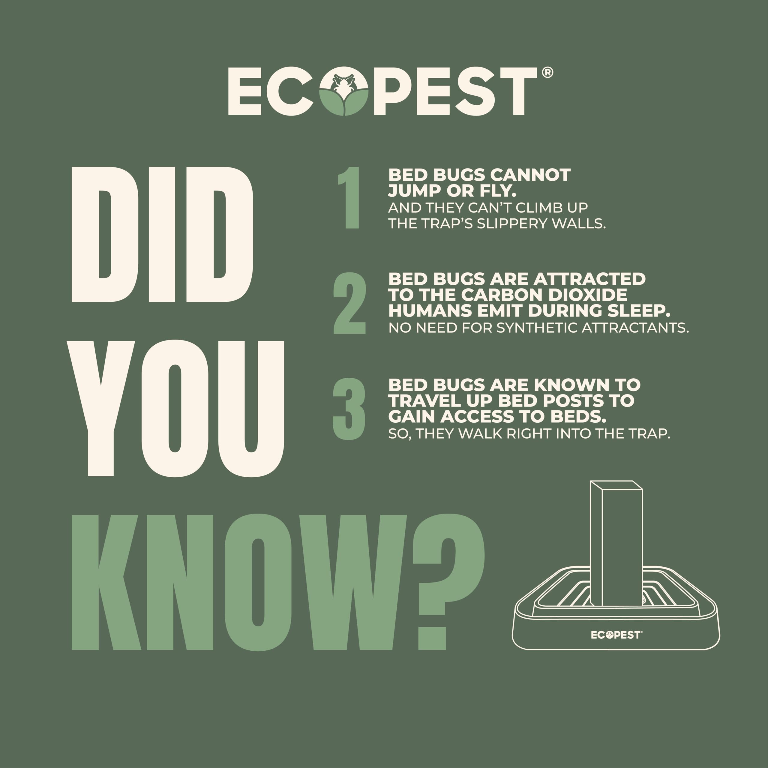 ECOPEST Trappole per Cimici dei Letti – Confezione da 8 | Bed Bug Blocker (XL) Trappole Intercettatori (Nera) | Monitor, Rilevatore e Trappola della Gamba del Letto (Extra Grande)