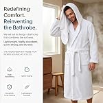PJGGZ Men's Bathrobe with Hood, Soft Long Towel Robe for Men - Super Absorbent Quick Dry yet Warm