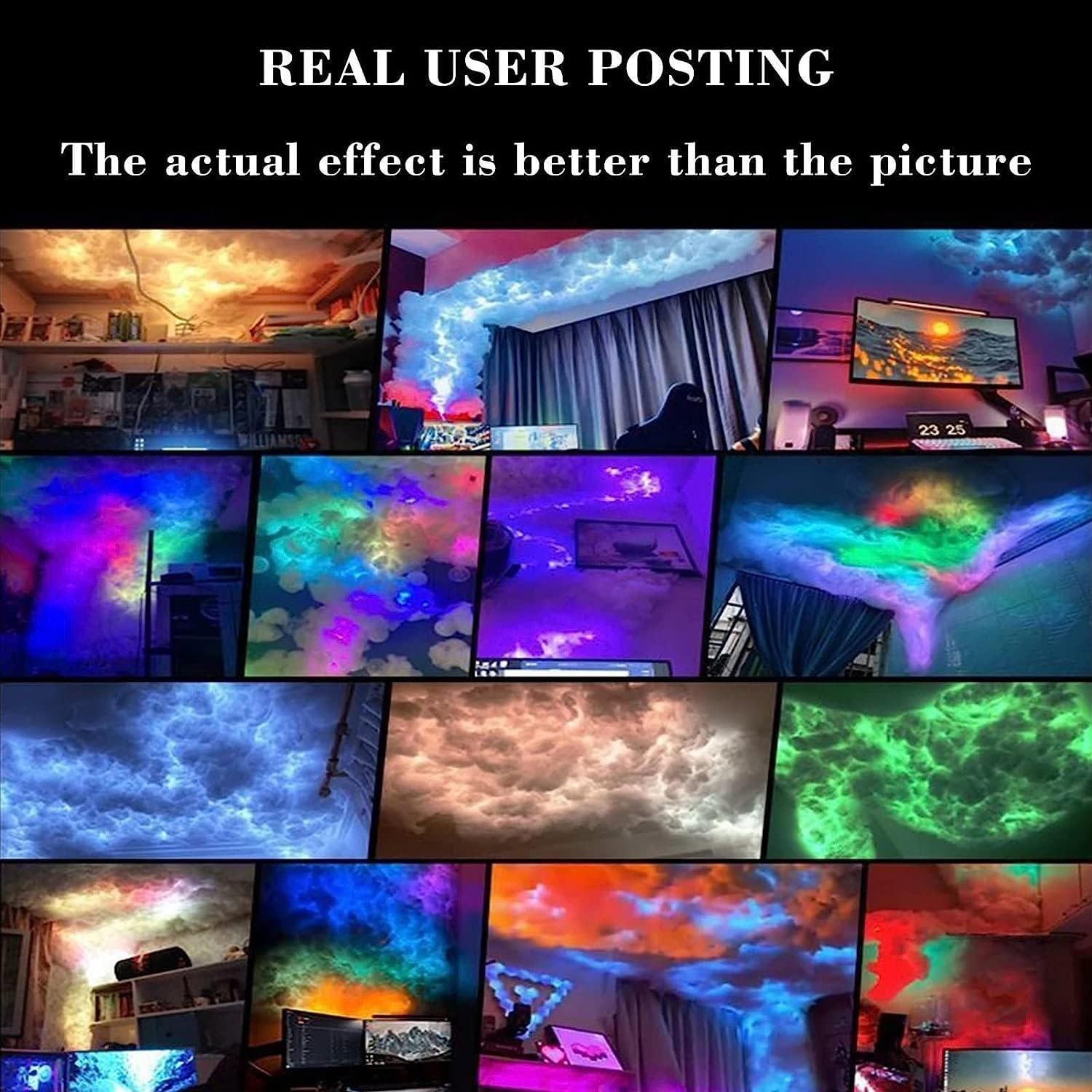 LED Cloud Light, 3D Deckenlampe, RGB Donner Wolke Dekoration für Wände und Zimmer, ideal für Gaming Ambiente, Party und Schlafzimmer Beleuchtung