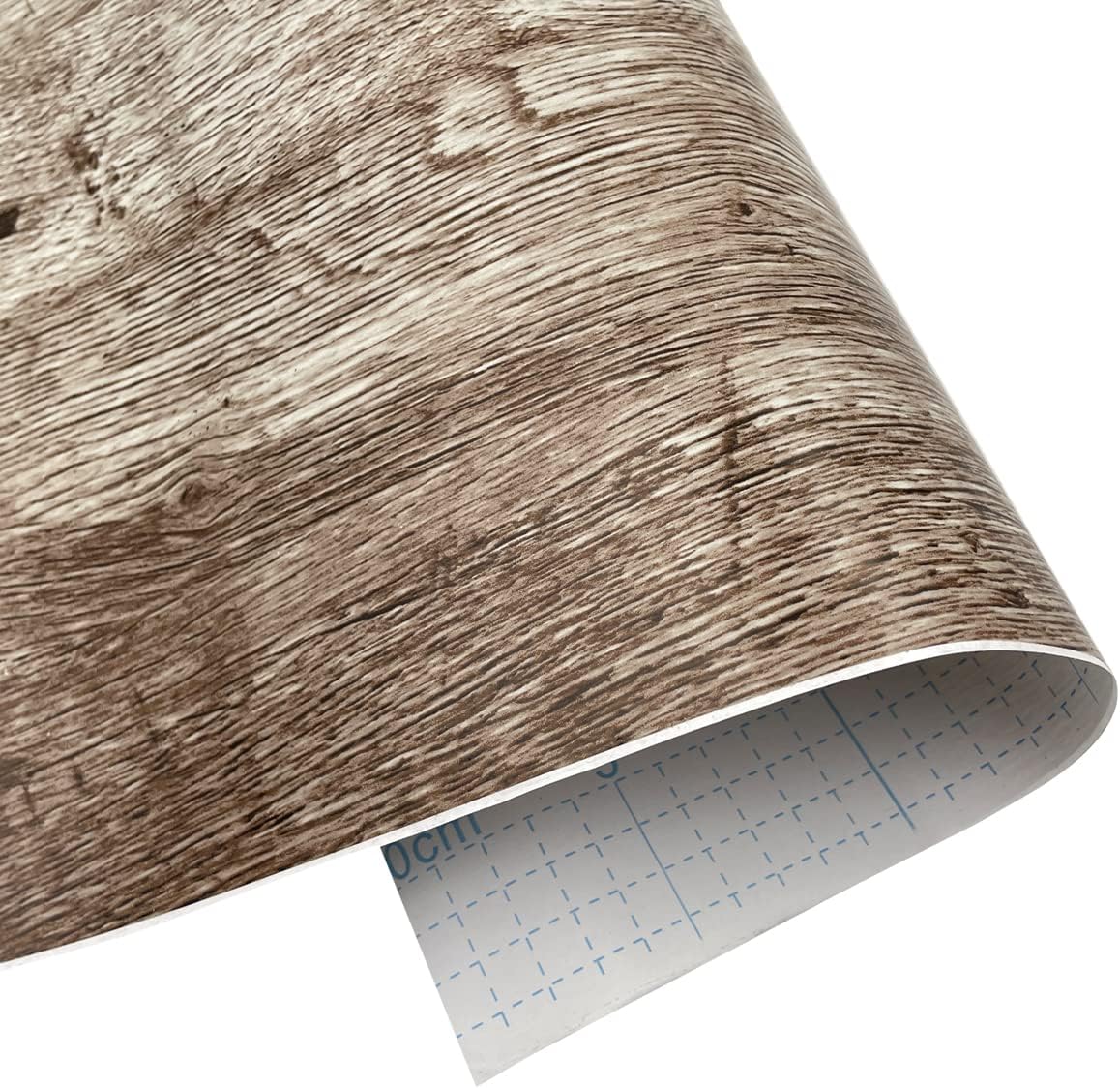 Wood Textured Wallpaper 19.7 ft Roll Revamp Bookcase Shoe Cabinet Cafe Wall DIY Shelf Drawer Liner Peel and Stick (M-236x17.7 Inch)