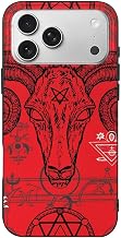 for iPhone 17 Pro Max - Devil and Death Symbols Occult Mystic Red Anti-Scratch Shockproof Protective Phone Cover