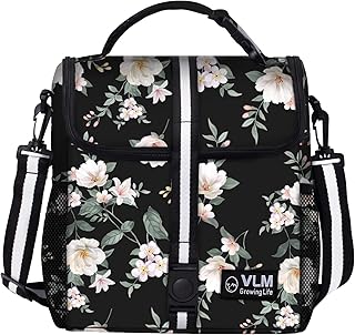 VLM Lunch Box for Women, Insulated Lunch Bag Women with Adjustable Shoulder Strap, Cute Lunch Tote Bag for Work,Picnic,Camping