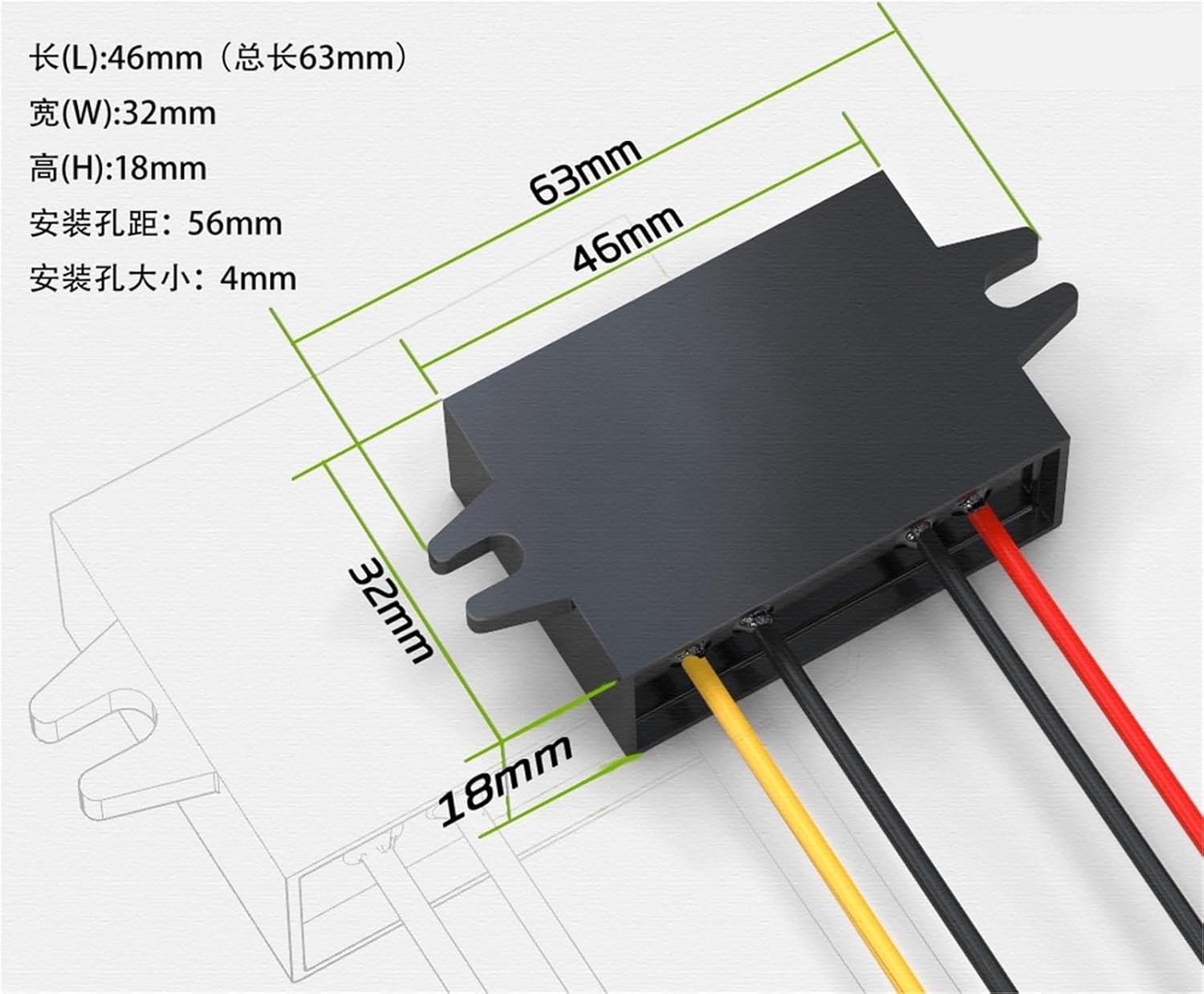12V24V36V48V to 5V3A Buck Converter 8-58V to 5V Voltage Step-Down Converter 48V to 5V