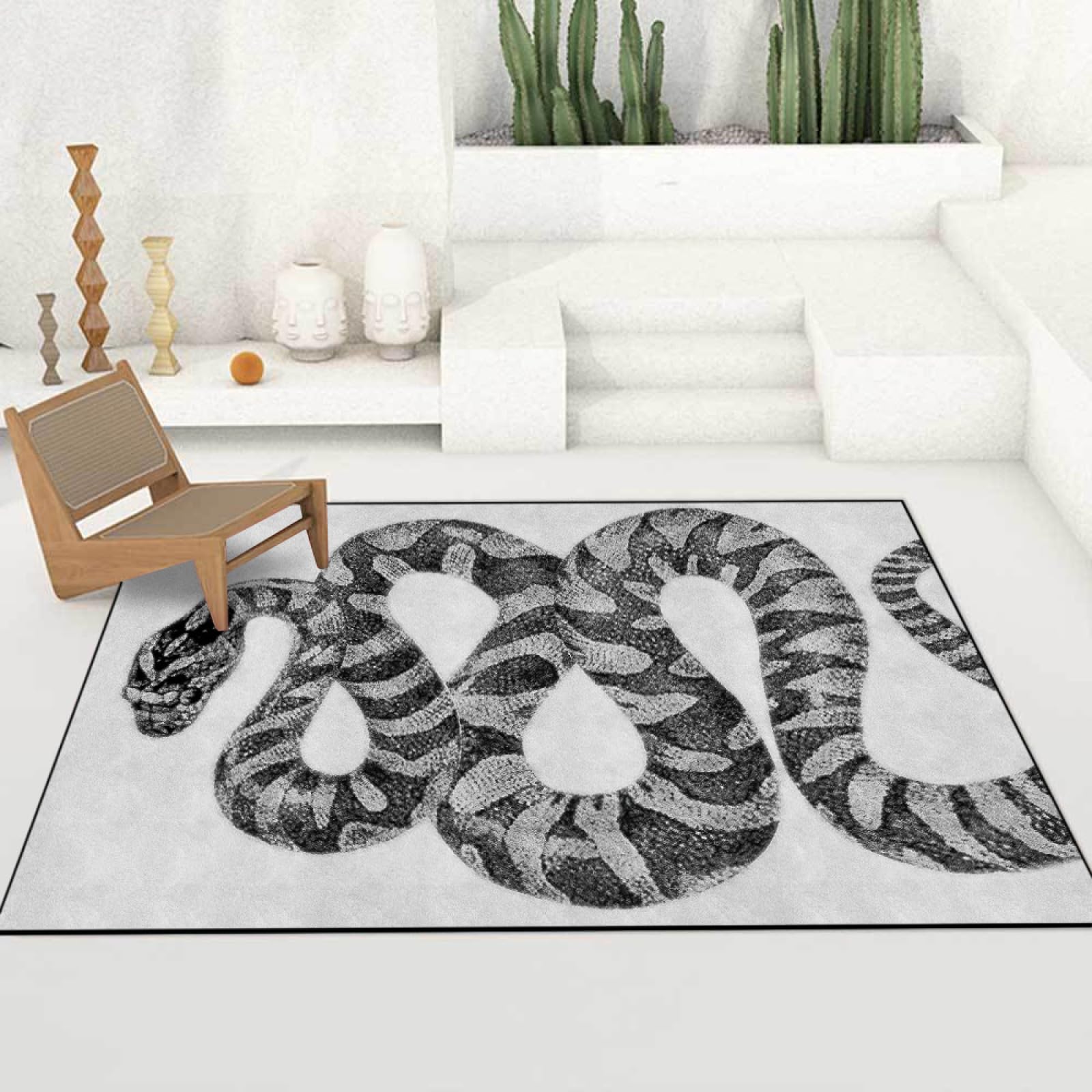 Tapis grand salon poil ras doux antidérapant parfait pour les animaux