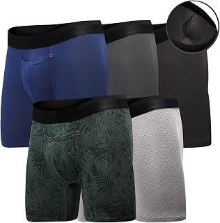 Re:Luxe Paradise Pocket Ball Pouch Underwear for Men, Boxer Briefs w/fly, Anti-Chafing, No Ride Up Legs