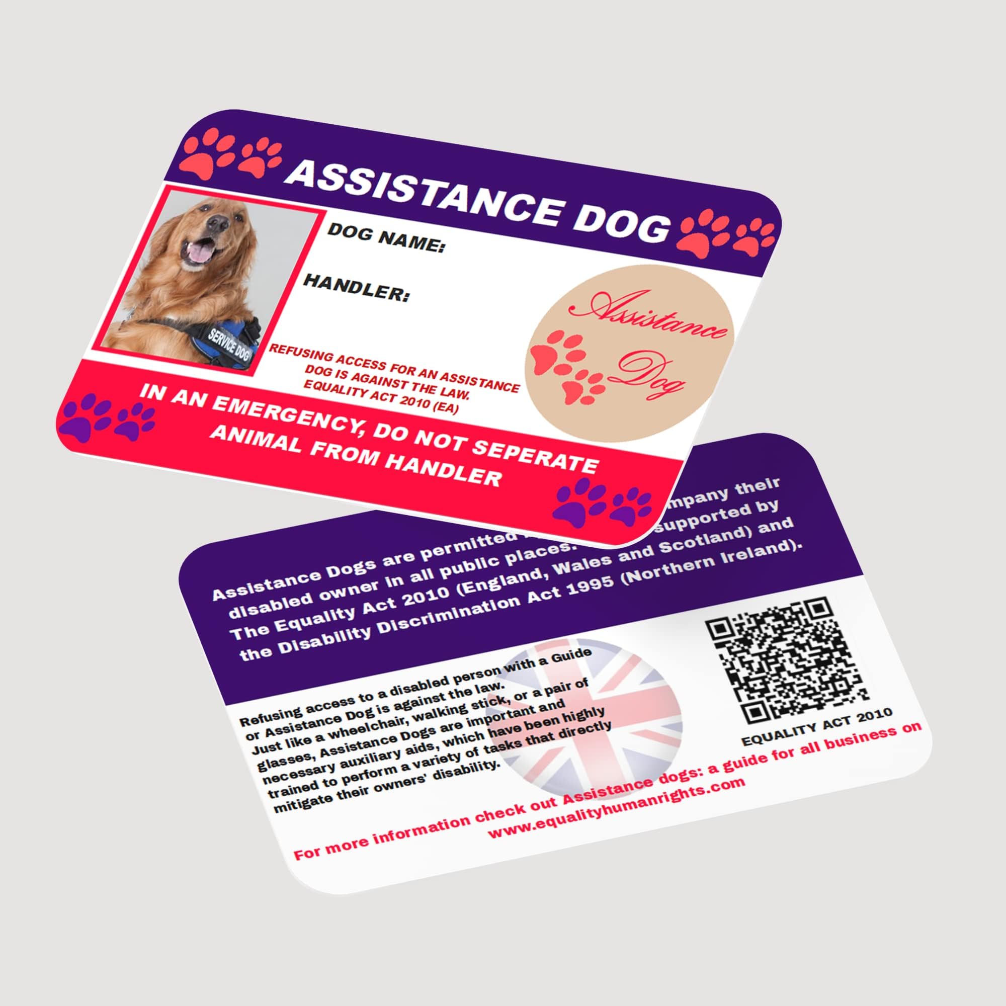 Assistance Dog UK Law Card with Lanyard and Card Holder AD33 Amazon