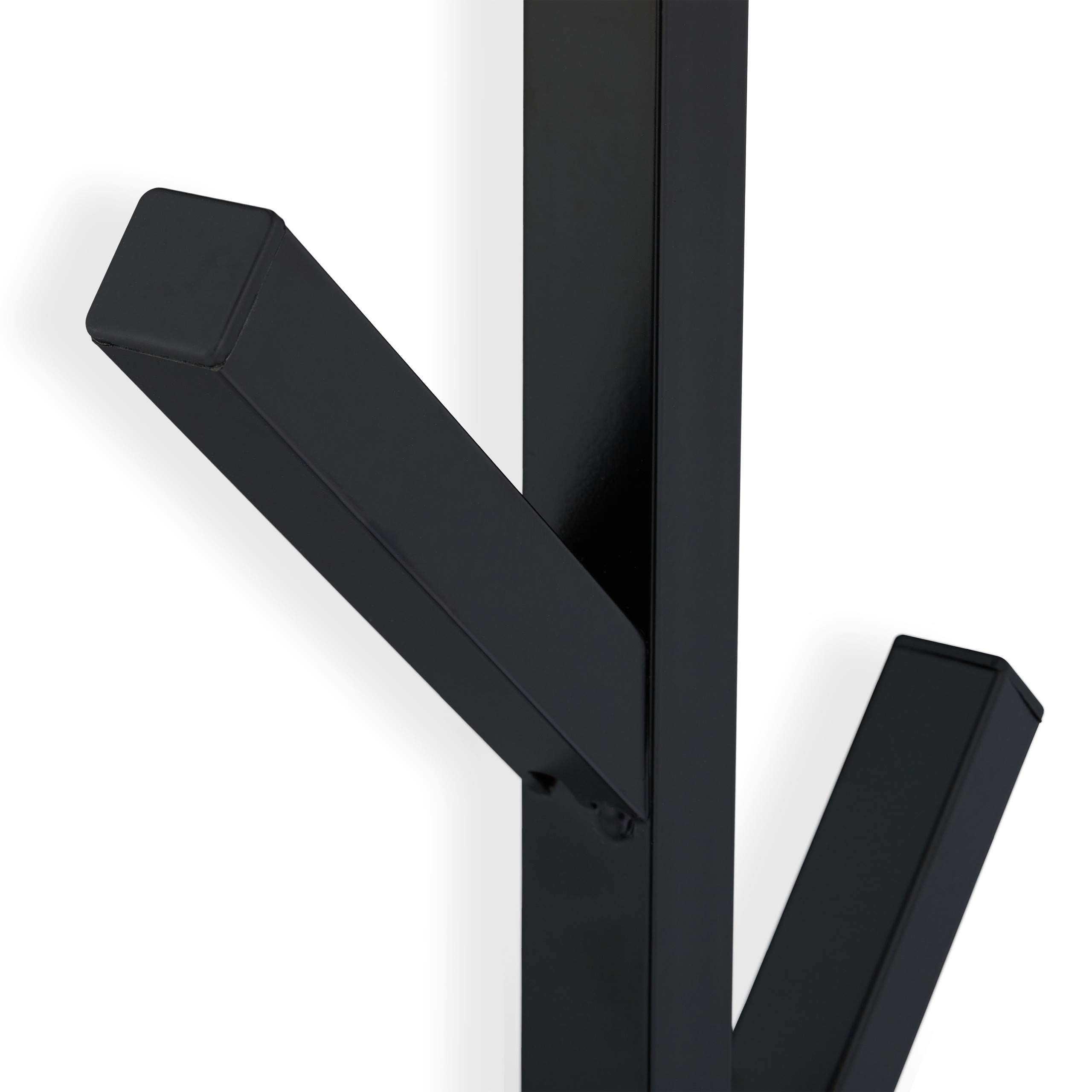 Relaxdays Attaccapanni da Parete con 8 Ganci, Salvaspazio Decorativo, Metallo HLP: 100,5 x 19,5 x 7 cm, Guardaroba, Nero