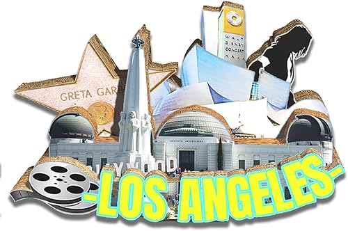 Imán de Los Ángeles de los Estados Unidos para nevera, hitos de madera, 3D, viajes, coleccionables, recuerdos, decoración hecha a mano2