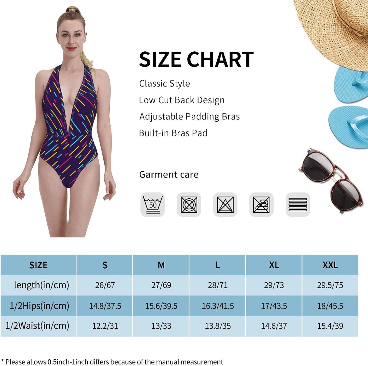 Buy Sexy Cute Women S Swimsuit One Piece Swimsuit Deep V Neck Swimsuit Hollow Back Swimsuit Simple Colored Flowers Online In Turkey B098t8dqw8