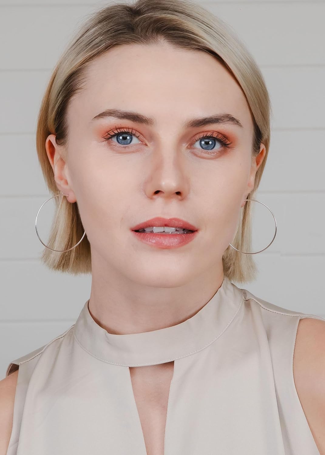 Hoops & Loops 925 Sterling Silver Open 1.5mm Thin Polished Round C-Hoop Earrings for Women, Silver, Yellow, Rose Gold, Black 15mm-40mm - Image 2