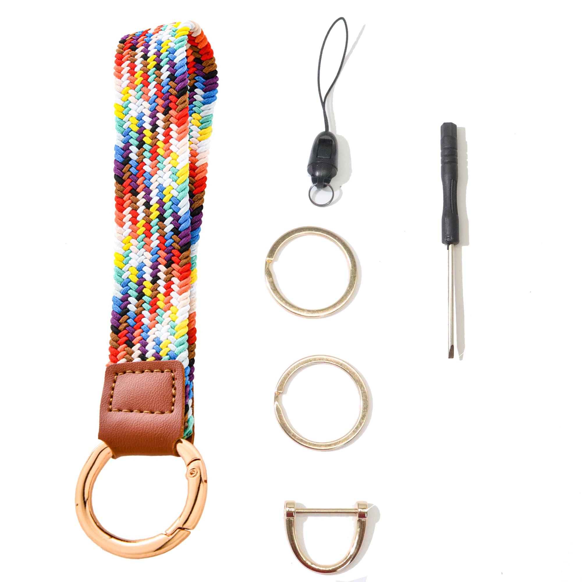 LVYOUME Elastic Keychain Wristlet,Cute Bag Charms for Handbags,ID Badge Holder for Women,Teacher Wrist Lanyard