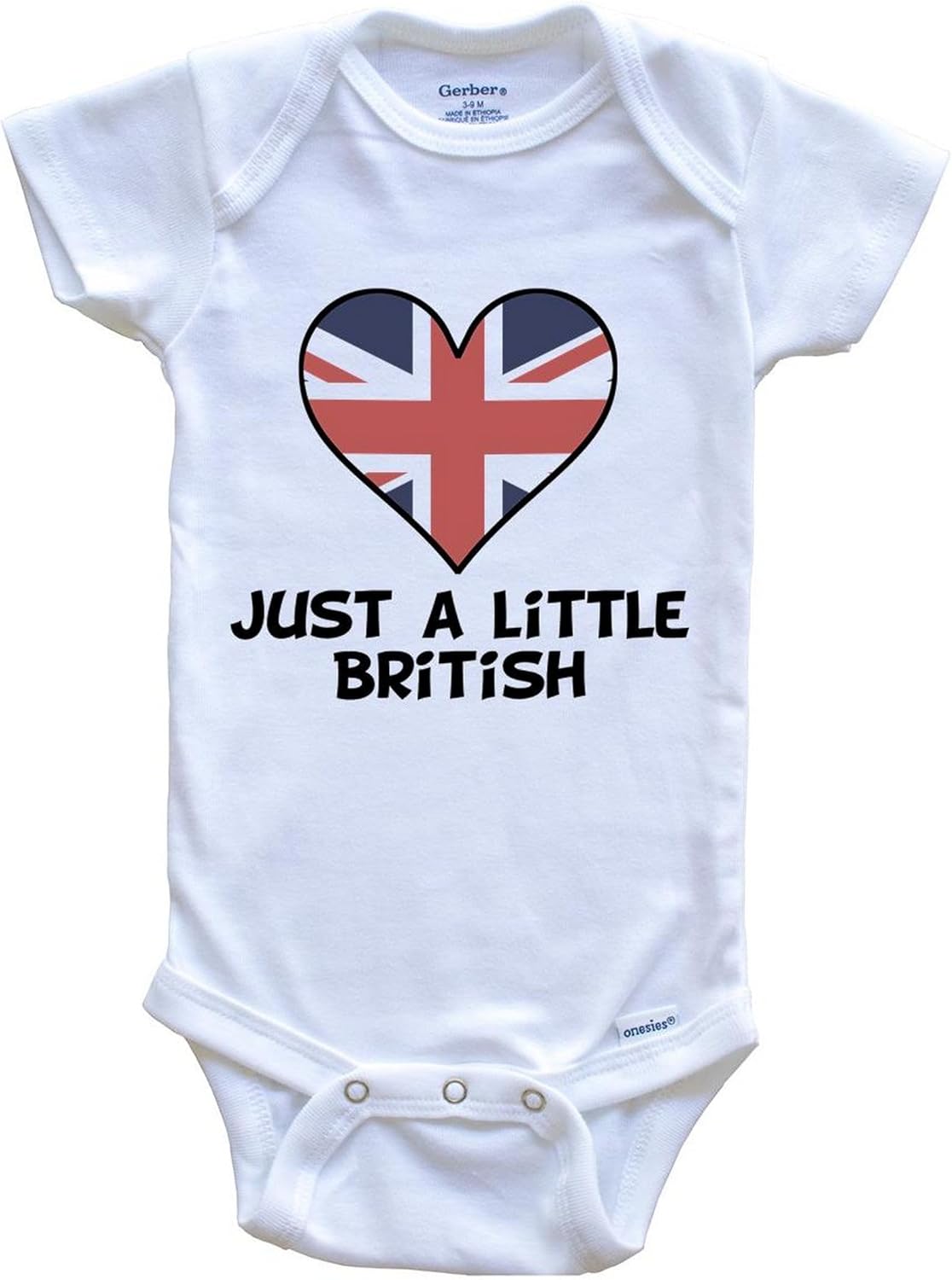 Just A Little British Baby Bodysuit - Cute United Kingdom Flag