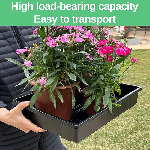 Miniatura 5 de Paquete de 10 bandejas de inicio de semillas extragruesas de alta resistencia, bandejas de cultivo y germinación de microgreens reutilizables,