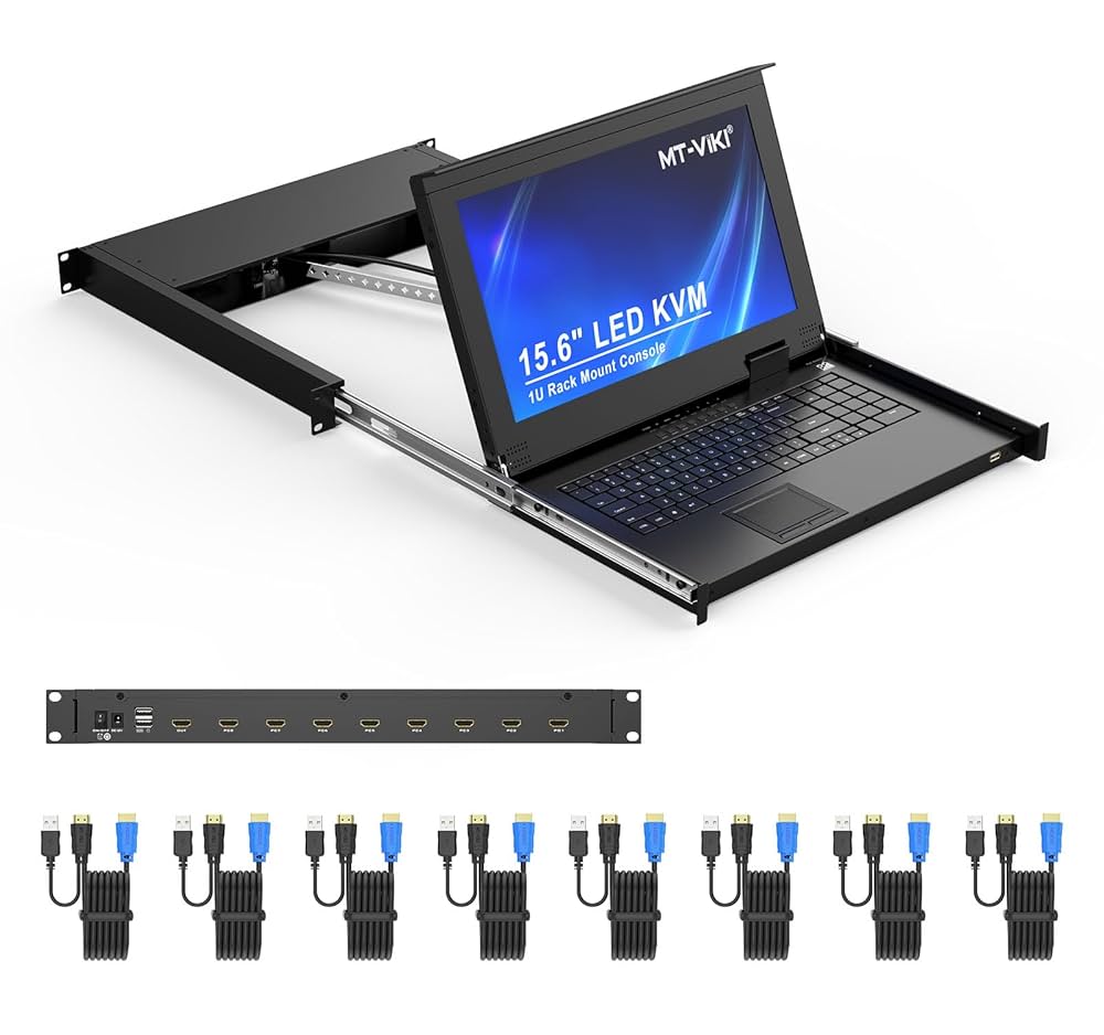 Amazon.co.jp: 15.6インチ8ポートHDMI KVM切替器、フルHD 1920