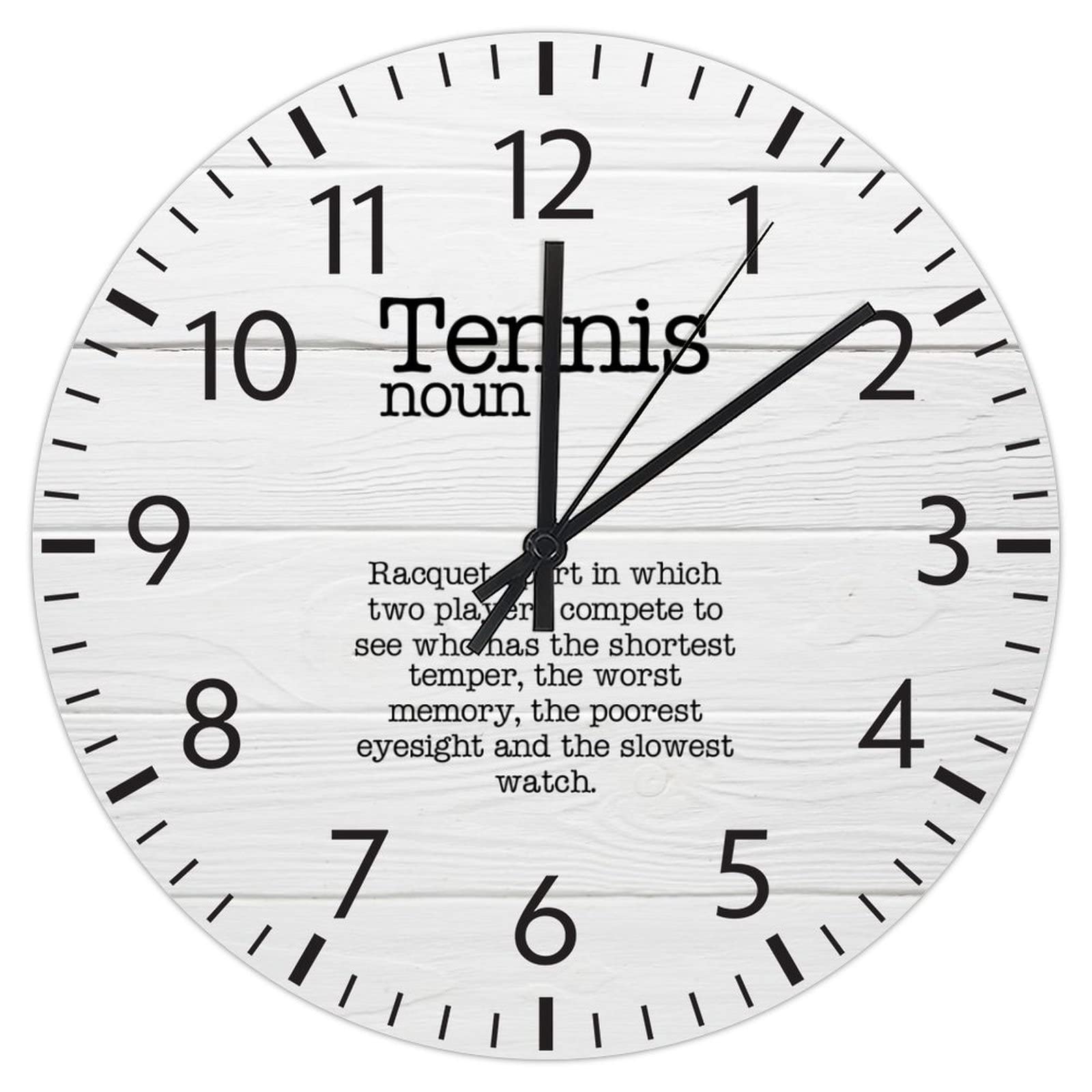 Horloge murale pour chambre et bureau Tennie sans tic-tac pour bien dormir