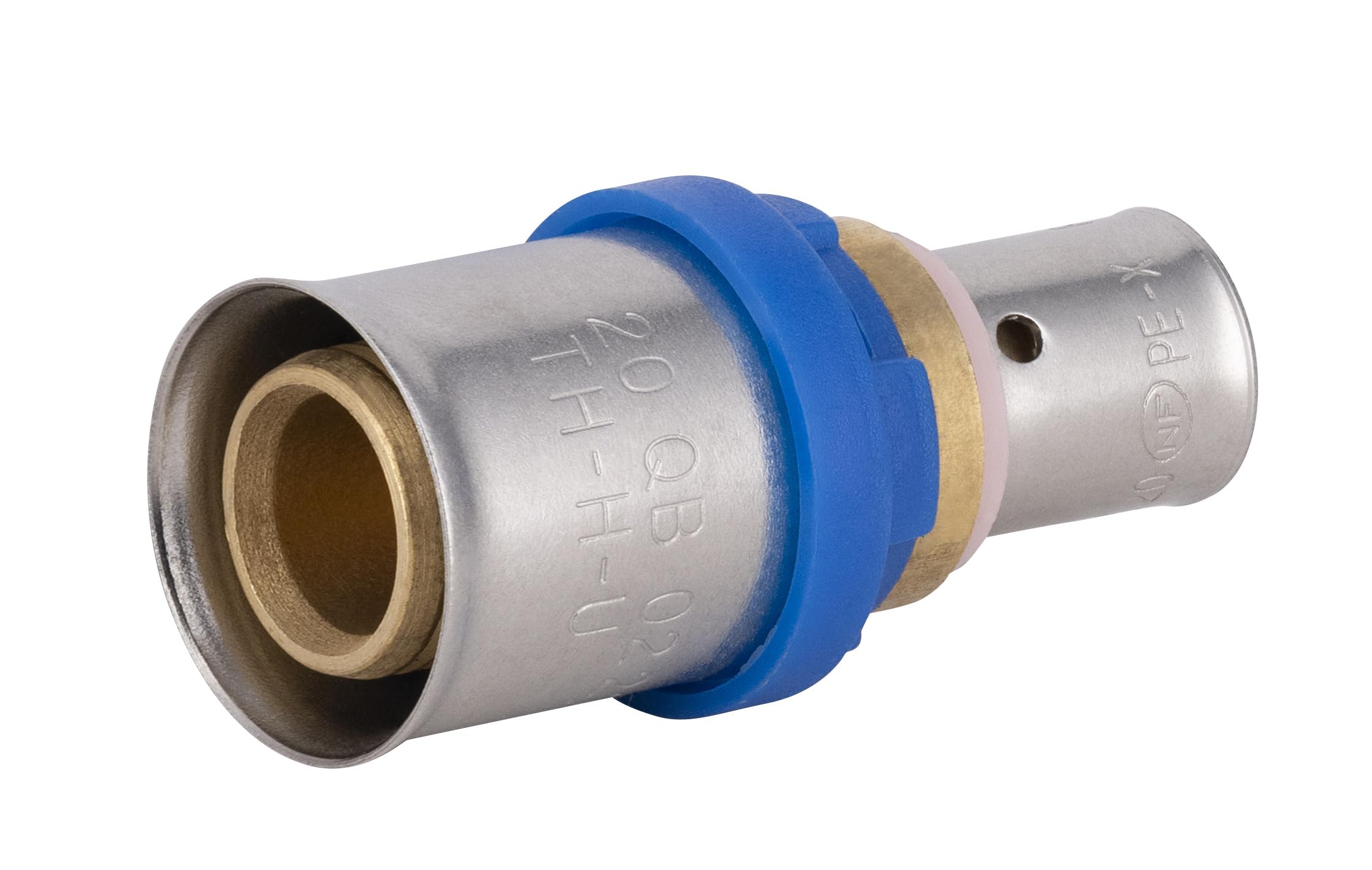 Raccord jonction Multicouche à Sertir Multi profils TH-​H-​U diamètre Ø20 mm/​PER à Sertir Ø12 mm - Pour réseau d'eau potable et chauffage NOYON & THIEBAULT