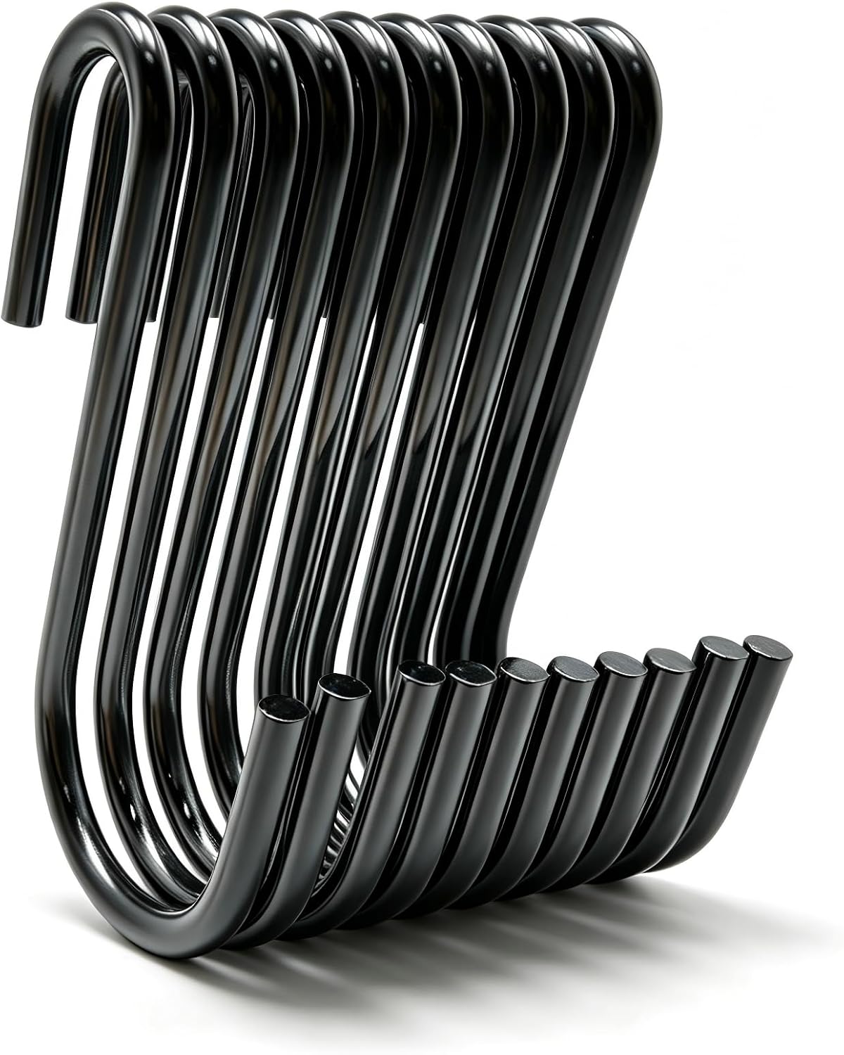 S Hooks for Hanging, Heavy Duty Black Steel S Hooks, 30 Pack, 2.4"