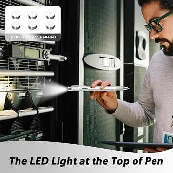 Pen Gifts for Men, Cool Gadgets 9 in 1 Multitool Pen, Stocking Stuffers for Men Women, Useful Gadgets Gift for Him Dad Husband Women on Christmas, Valentine's Day, Father's Day, Birthday (Silver-S)