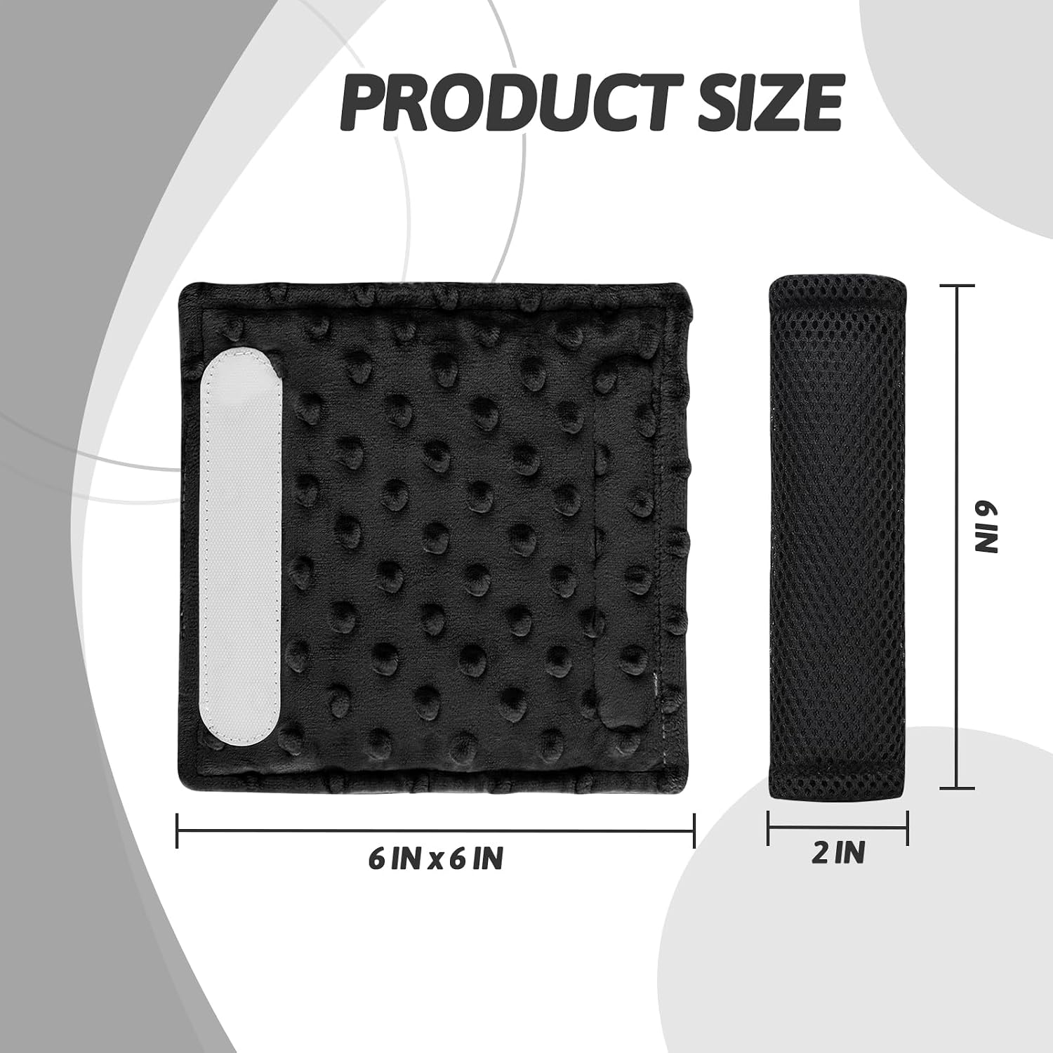 Baby Car Seat Strap Pads, Toddler Car Seat Strap Shoulder Covers for Baby Kids, Double-Sided Car Seat Belt Covers for Stroller/Pushchair/Baby Swing, Soft Flannel & Mesh, Black