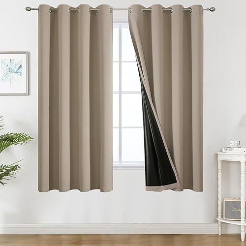 Miniatura 30 de Estelar Textiler Cortinas opacas 100% blancas para habitación, cortinas opacas con aislamiento térmico y bloqueo total de luz con ojales de 84